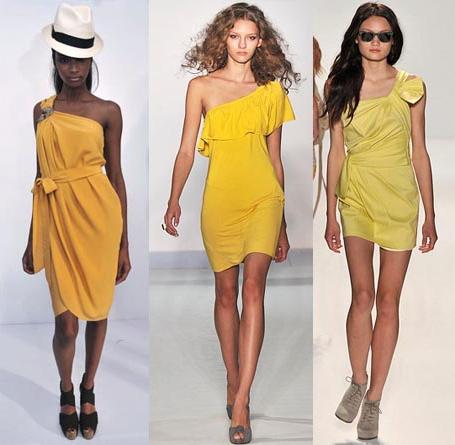 Welke kleur wordt gecombineerd met geel in kleding?